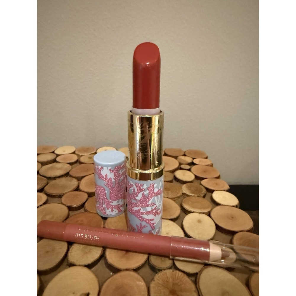 New Estee Lauder Limited Edition Lipstick Palm Beach Chic + Liner Blush 015